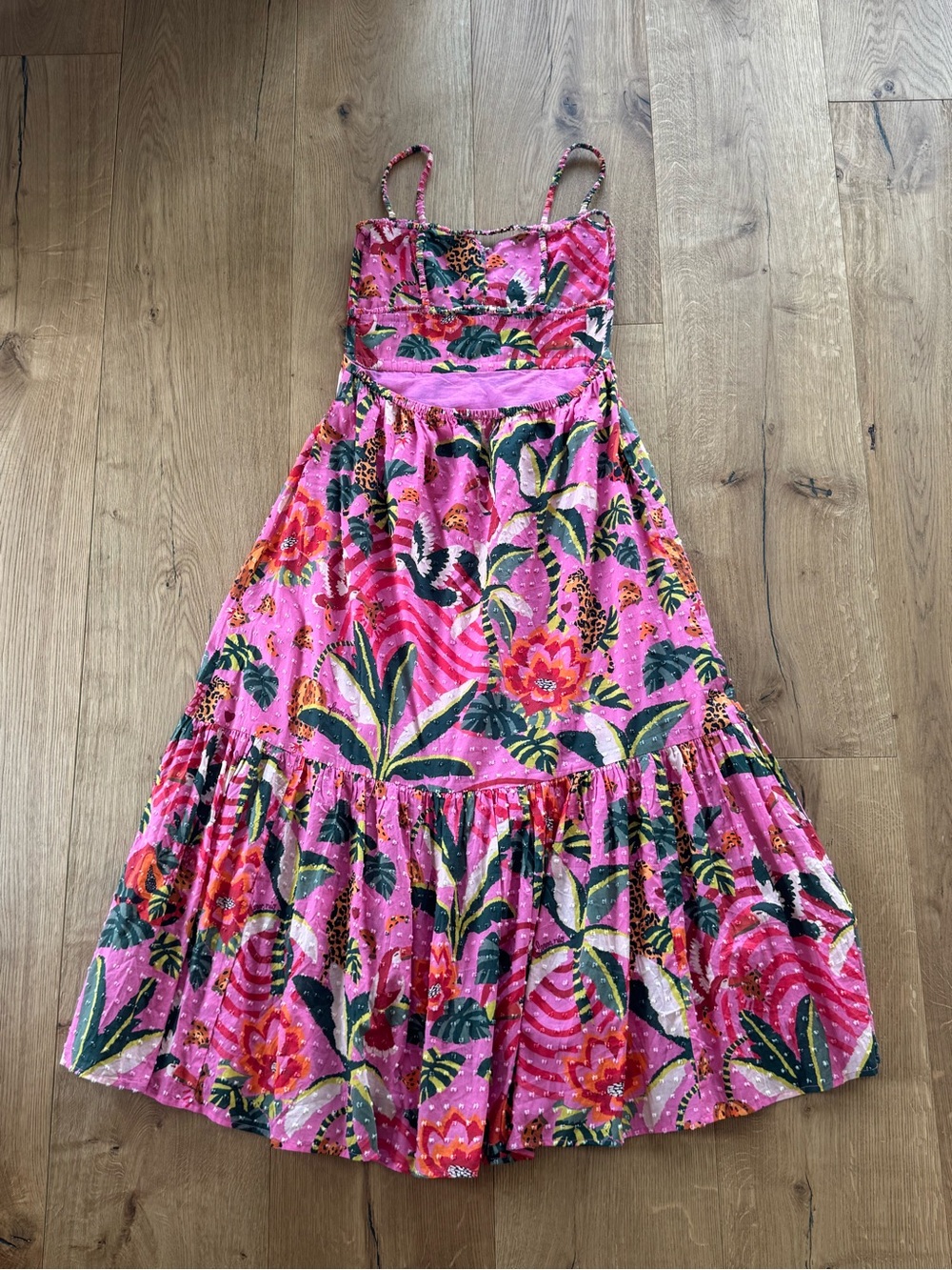 NWT FARM Rio Leopard Forrest Pink Midi Dress Size M - Picture 8 of 11